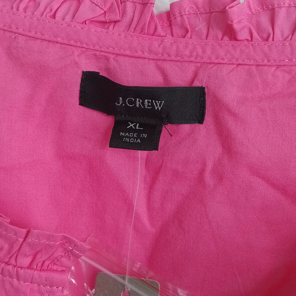 J. Crew Hot Pink Ruffle Tiered Mini Dress